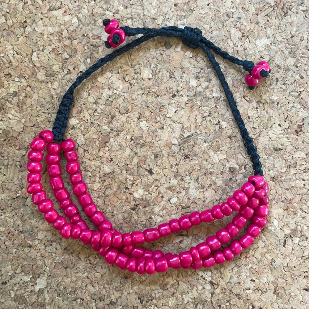 Pink beaded bracelet